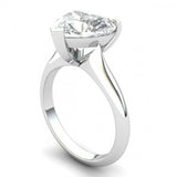 2ct Heart Cut Diamond Classic Solitaire Engagement Ring 14k White Gold Finish