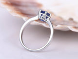 1.3ct Round Cut Blue Tanzanite Solitaire Engagement Ring 14k White Gold Finish