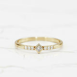 Dainty Minimal Engagement Ring 0.6ct Princess Cut Diamond 14k Rose Gold Finish