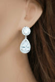 2.4ct Pear Cut VVS1 Diamond Halo Tear Rain Drop Earrings 14k White Gold Finish