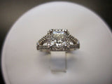 4.5Ct Princess Cut VVS1 Diamond Split Band Engagement Ring 14K White Gold Finish