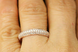 3Ct Round Cut VVS1/D Diamond Half Cluster Wedding Band 14K Rose Gold Finish