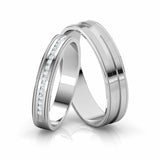 1ct Wedding Ring Band Round Diamond Milgrain Half Eternity 14k White Gold Finish