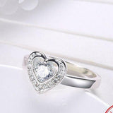 2.5ct Round Cut Diamond Engagement Ring 14k WhiteGold Over Heart Shape Solitaire