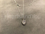 1ct Heart Cut Simulated Diamond Solitaire Pendant 14k White Gold Plated NO CHAIN