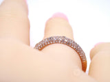 2ct Round Diamond Cluster Half Eternity Wedding Ring Band 14k Rose Gold Finish