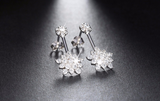 2.8ct Round Cut Diamond Flower Design Women Stud Earrings 14k White Gold Finish