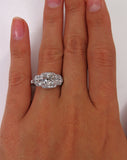 4.5Ct Round Cut Diamond Art Deco Vintage Engagement Ring 14K White Gold Finish