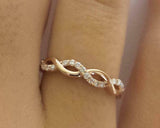 0.7ct Wedding Ring Band Round Cut Diamond Infinity Design 14k Rose Gold Finish