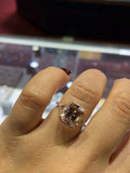 1.5ct Radiant Peach Morganite Solitaire Halo Engagement Ring 14k Rose Gold Over