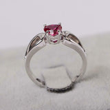 1ct Engagement Ring Heart Cut Pink Ruby Split Shank 14k White Gold Finish