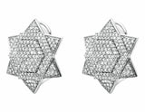 2.2ct Round Cut VVS1D Diamond Star of David Stud Earrings 14k White Gold Finish