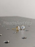 1.2ct Round Cut Moissanite Solitaire Stud Earrings Women 14k Yellow Gold Plated