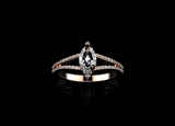 2ct Marquise Cut VVS1D Diamond Engagement Ring 14k Rose Gold Finish Split Shank