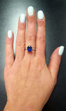 2ct Engagement Ring Oval Cut Blue Sapphire Solitaire Women 14k White Gold Finish