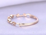 0.5ct Round Cut Diamond Wedding Ring Band Minimalist Dainty 14k Rose Gold Finish