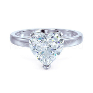 0.7ct Heart Cut Simulated Diamond Solitaire Engagement Ring 14k WhiteGold Plated