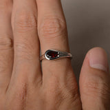 0.75ct Oval Cut Red Garnet Solitaire Promise Engagement Ring 14k White Gold Over