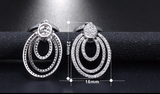 2.6ct Round Cut Diamond Big Round Hollowed Dangle Earrings 14k White Gold Finish