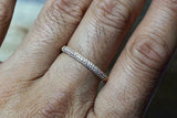 2.2ct Round Cut Diamond Wedding Band 14k Rose Gold Finish Three Row Pave Set