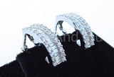 2ct Baguette Simulated Diamond Channel Set Drop Earrings 14k White Gold Plated