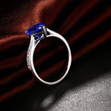 1.25ct Heart Cut Blue Tanzanite Solitaire with Accent Ring 14k White Gold Finish