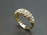 3Ct Round Cut Diamond Three Row Pave Set Engagement Ring 14K Yellow Gold Finish