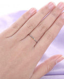 0.4ct Baguette Diamond Engagement Ring Minimalist Solitaire 14k Dual Gold Finish