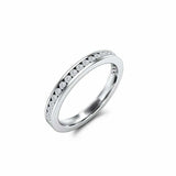 Channel Half Eternity Wedding Band 0.4ct Round Cut Diamond 14k White Gold Finish