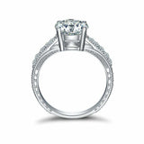 2.5ct Round Diamond Engagement Ring Milgrain Accent Solitaire 14k WhiteGold Over