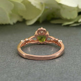 1ct Heart Cut Green Peridot Claddagh Design Engagement Ring 14k Rose Gold Finish