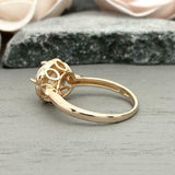 2ct Engagement Ring Round Cut Diamond Floral Milgrain Halo 14k YellowGold Finish