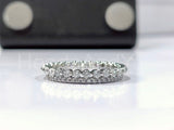 1.9ct Round Cut Moissanite Full Eternity Bar Setting Band 14K White Gold Plated