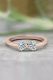 1ct Heart Cut VVS1D Diamond Bow Design Engagement Ring 14k Rose Gold Finish