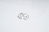 0.6ct Round Cut Moissanite Open Heart Shape Stud Earrings 14k White Gold Plated