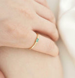 0.2ct Engagement Ring Baguette Cut Green Emerald Solitaire 14k Yellow Gold Over