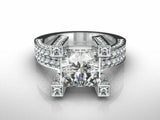 5Ct Princess Cut Diamond Unique Solitaire Engagement Ring 14K White Gold Finish