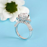 4Ct Round Cut DVVS1 Diamond Elegant Vintage Engagement Ring 14K White Gold Over