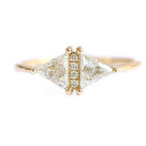 1.2ct Trillion Cut Diamond Geometric Triangle Fancy Ring 14k Yellow Gold Finish