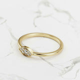 Evil Eye Women Engagement Ring 0.6ct Round Cut Diamond 14k Yellow Gold Finish