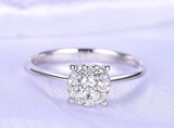 2ct Round Cut Diamond Engagement Ring 14k White Gold Finish 4 Prong Wedding Band