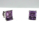 2ct Stud Earrings Pear Cut Purple Amethyst Stylish Floral 14k White Gold Finish