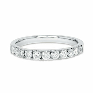 2.2ct Wedding Ring Band Round Cut Diamond Half Eternity 14k White Gold Finish