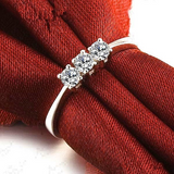 1.3ct Round Cut Diamond Engagement Ring 14k White Gold Finish Trilogy Solitaire