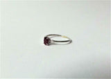 0.5ct Engagement Ring Oval Cut Pink Ruby Minimalist Trilogy 14k White Gold Over