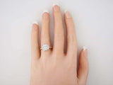 2.3ct Round Cut VVS1D Diamond Engagement Ring Vintage Cluster 14k Dual Gold Over