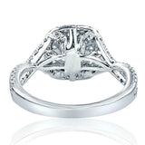 2.1ct Princess Diamond Engagement Ring Dual Halo Split Band 14k White Gold Over