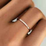 Milgrain Minimalist Wedding Band 0.65ct Round Cut Diamond 14k Rose Gold Finish