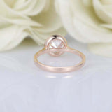 1.5ct Round Cut Diamond Engagement Ring Bezel Set Solitaire 14k Rose Gold Finish