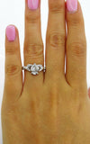 2Ct Heart Cut Diamond Solitaire Engagement Claddagh Ring 14K White Gold Finish